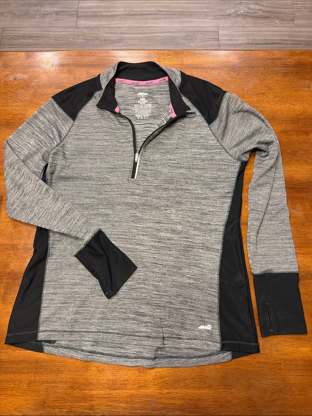 Azia Performance Black and Gray Quarter-Zip  Pullover Size L